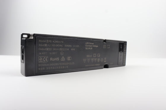 60W 24V ultrafin alimentation en tension constante LED pilote pour le commutateur