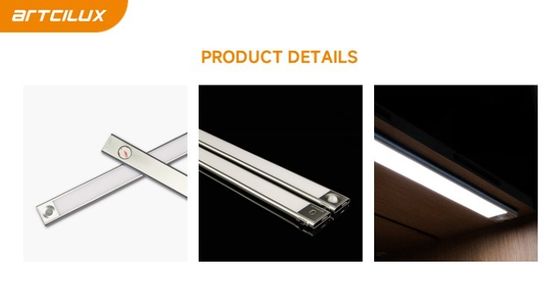 A3378 Lumière suspendue avec capteur de corps rechargeable 200/400/520*40*12mm DC12V 4014-33LED 1.25W Ra>90